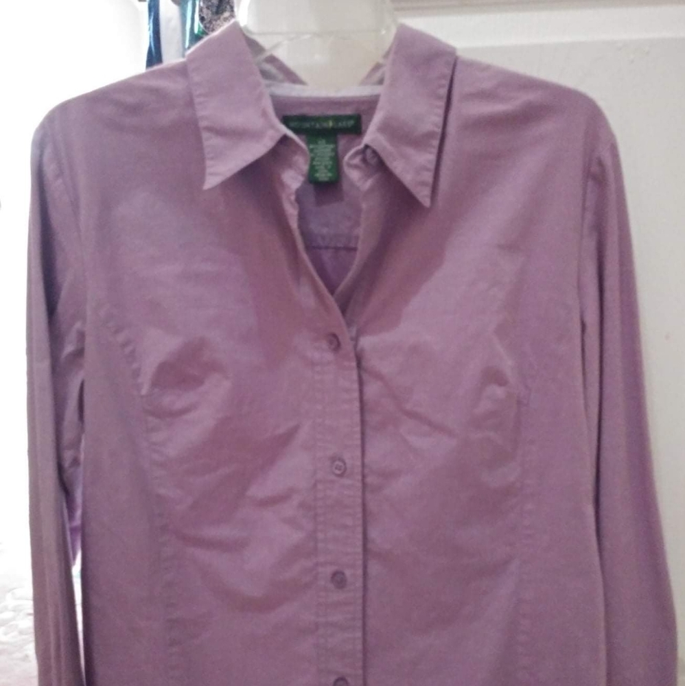 Mountain Lake Lilac Long Sleeve Button Down Blouse